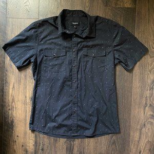 Brixton Black Western Snap Button Up Shirt Medium / Large Casual White Print